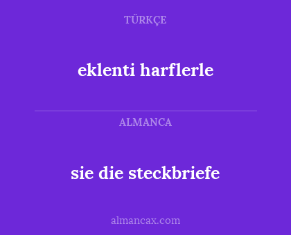 sie die steckbriefe - eklenti harflerle