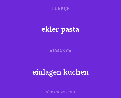 ekler pasta - einlagen kuchen