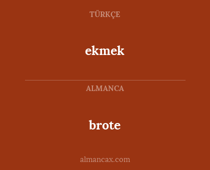 ekmek - brote