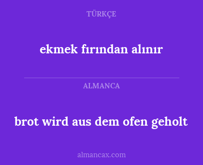 brot wird aus dem ofen geholt - ekmek fırından alınır