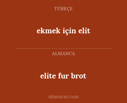 ekmek için elit - elite fur brot