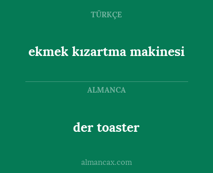der toaster - ekmek kızartma makinesi