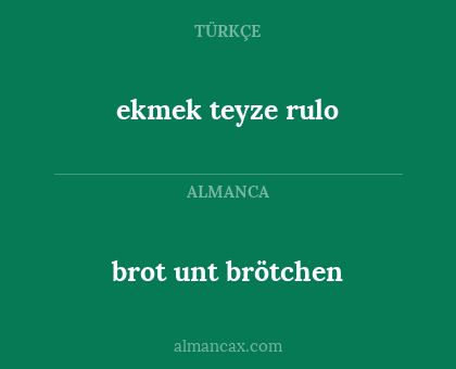 ekmek teyze rulo - brot unt brötchen