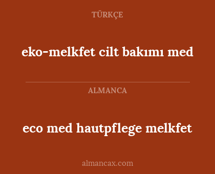 eco med hautpflege melkfet - eko-melkfet cilt bakımı med