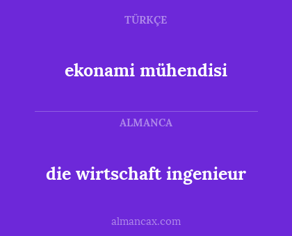 die wirtschaft ingenieur - ekonami mühendisi