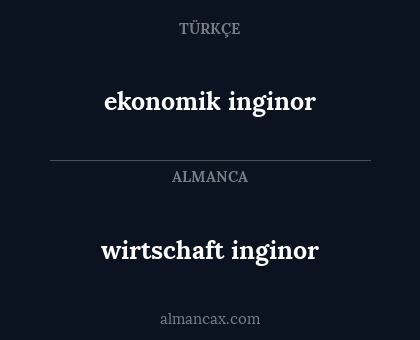 wirtschaft inginor - ekonomik inginor