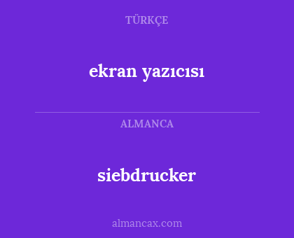 ekran yazıcısı - siebdrucker