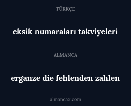 eksik numaraları takviyeleri - erganze die fehlenden zahlen