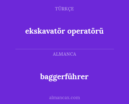 ekskavatör operatörü - baggerführer