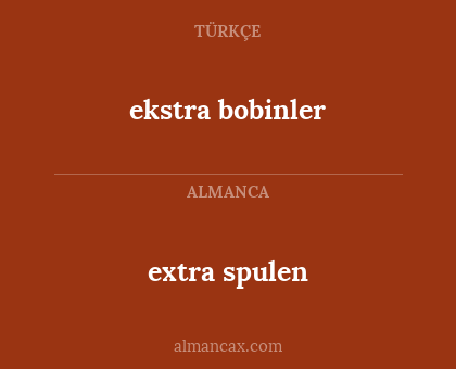 extra spulen - ekstra bobinler