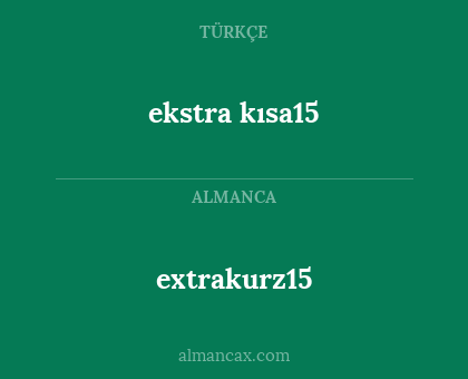 extrakurz15 - ekstra kısa15