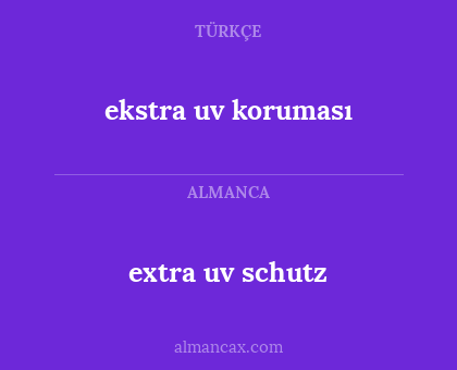 extra uv schutz - ekstra uv koruması