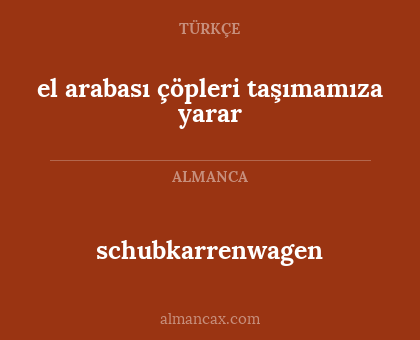 schubkarrenwagen - el arabası çöpleri taşımamıza yarar