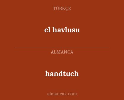 handtuch - el havlusu