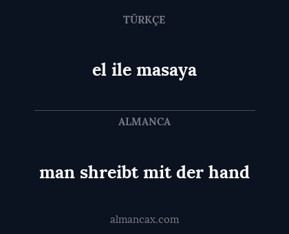 man shreibt mit der hand - el ile masaya