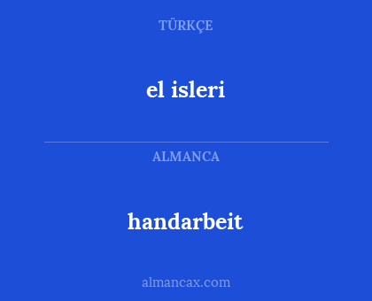handarbeit - el isleri