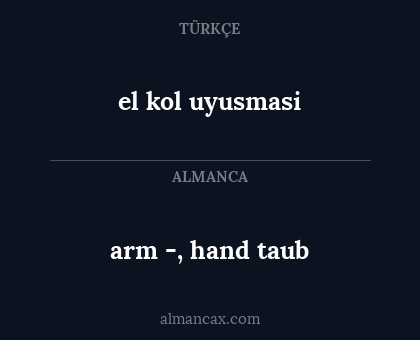 el kol uyusmasi - arm -, hand taub