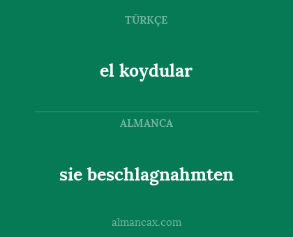 el koydular - sie beschlagnahmten