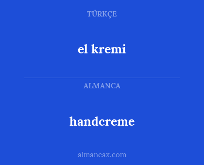 el kremi - handcreme