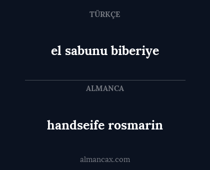 el sabunu biberiye - handseife
rosmarin