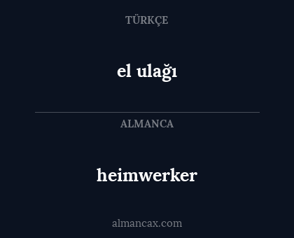 el ulağı - heimwerker