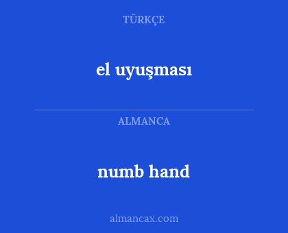 el uyuşması - numb hand