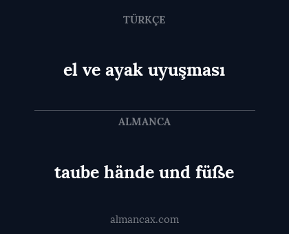 el ve ayak uyuşması - taube hände und füße