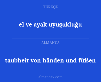 taubheit von händen und füßen - el ve ayak uyuşukluğu