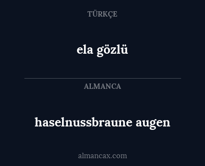 haselnussbraune augen - ela gözlü