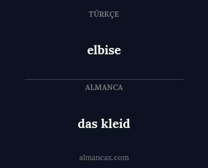 elbise - das kleid