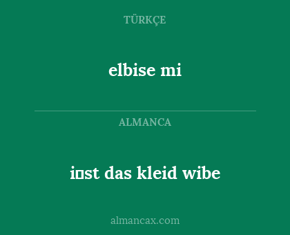 i̇st das kleid wibe - elbise mi