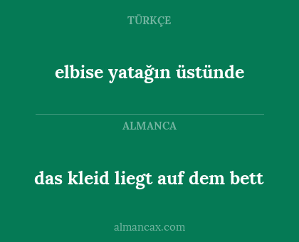 elbise yatağın üstünde - das kleid liegt auf dem bett