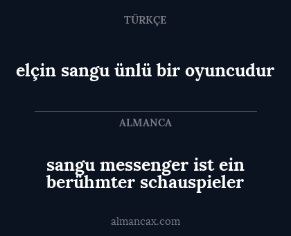 elçin sangu ünlü bir oyuncudur - sangu messenger ist ein berühmter schauspieler