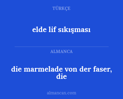 elde lif sıkışması - die marmelade von der faser, die