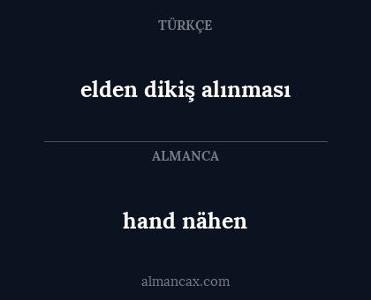 hand nähen - elden dikiş alınması