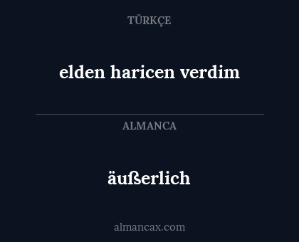 äußerlich - elden haricen verdim