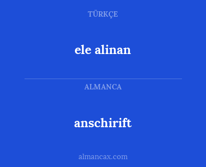 anschirift - ele alinan