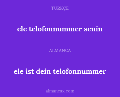 ele telofonnummer senin - ele ist dein telofonnummer