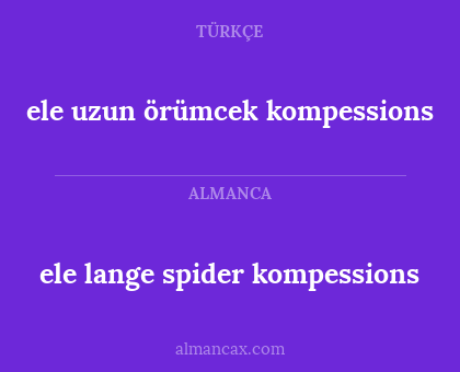 ele uzun örümcek kompessions - ele lange spider kompessions