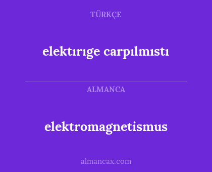 elektromagnetismus - elektırıge carpılmıstı