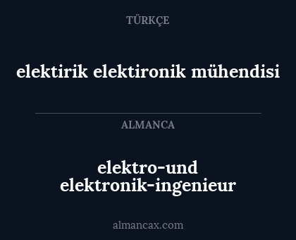 elektirik elektironik mühendisi - elektro-und elektronik-ingenieur