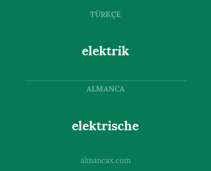 elektrische - elektrik