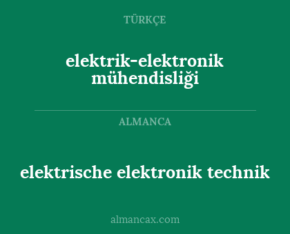 elektrische elektronik technik - elektrik-elektronik mühendisliği