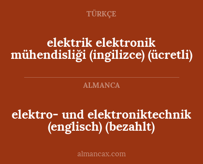 elektro- und elektroniktechnik (englisch) (bezahlt) - elektrik elektronik mühendisliği (ingilizce) (ücretli)
