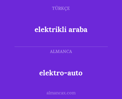 elektro-auto - elektrikli araba