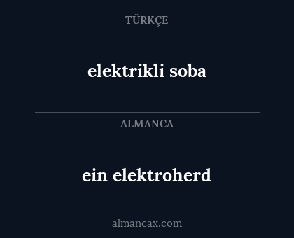 ein elektroherd - elektrikli soba