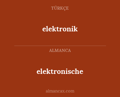 elektronik - elektronische