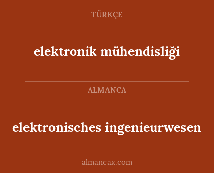 elektronisches ingenieurwesen - elektronik mühendisliği