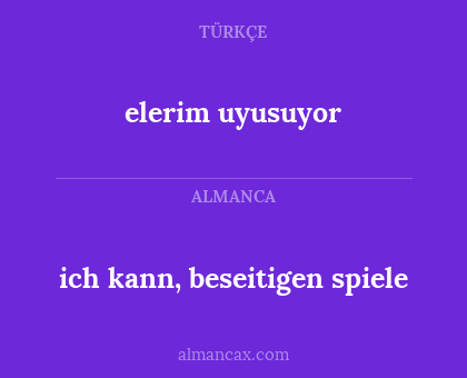 ich kann, beseitigen spiele - elerim uyusuyor