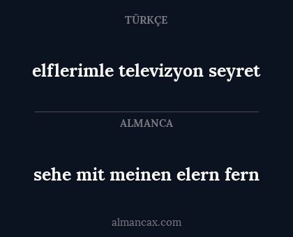 sehe mit meinen elern fern - elflerimle televizyon seyret